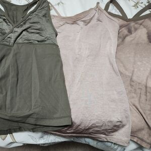 Women's Sleeveless Tops - Olive and Pink
